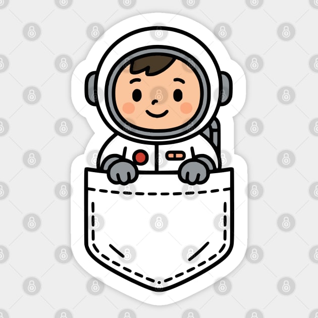 Funny Boy Astronaut Pocket Pal Cute Space Explorer Sticker by Yesteeyear